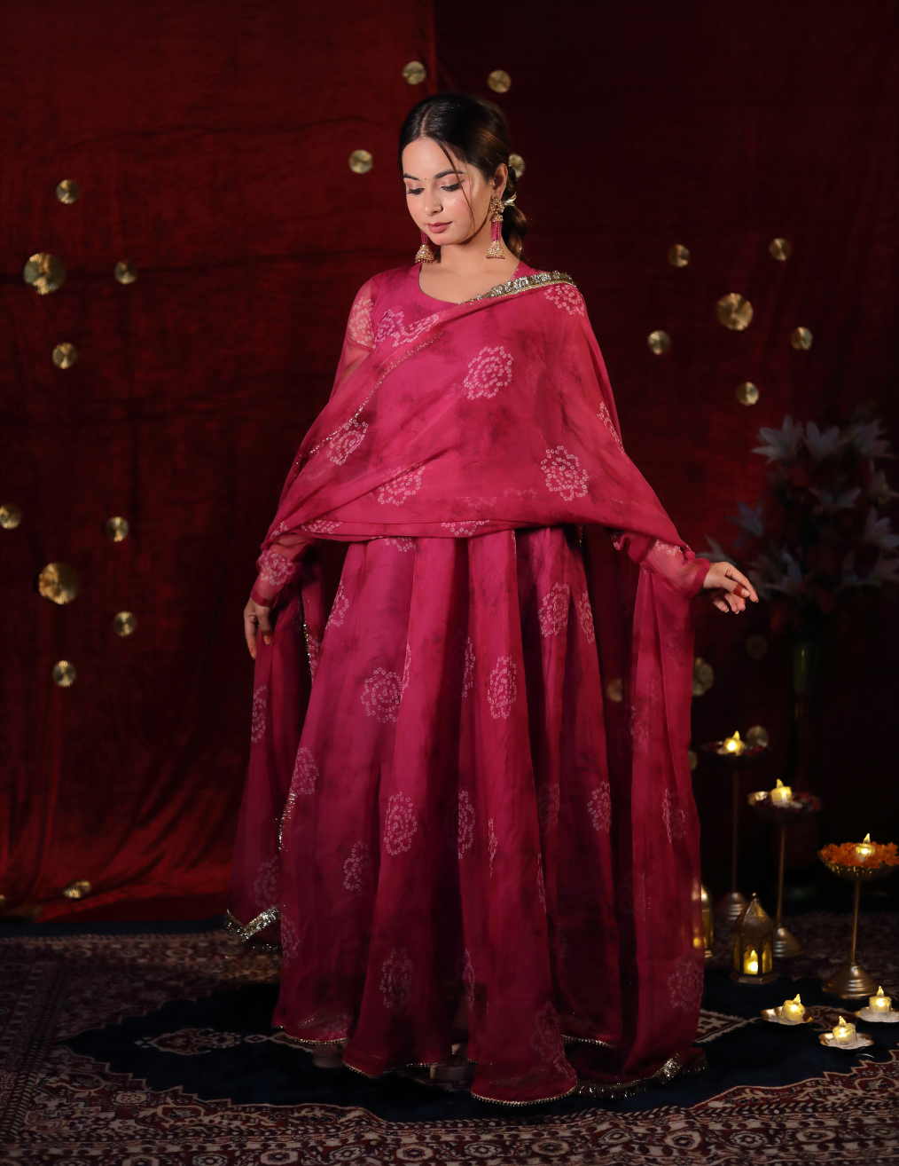 LAABH Wine georgette Umbrella cut suit.