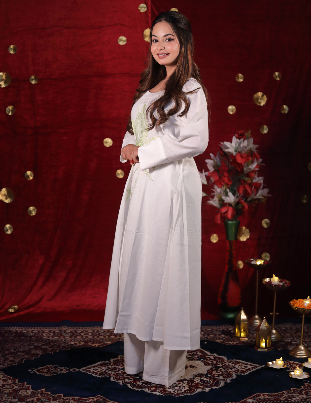 WHITE KURTI CO-ORD SET