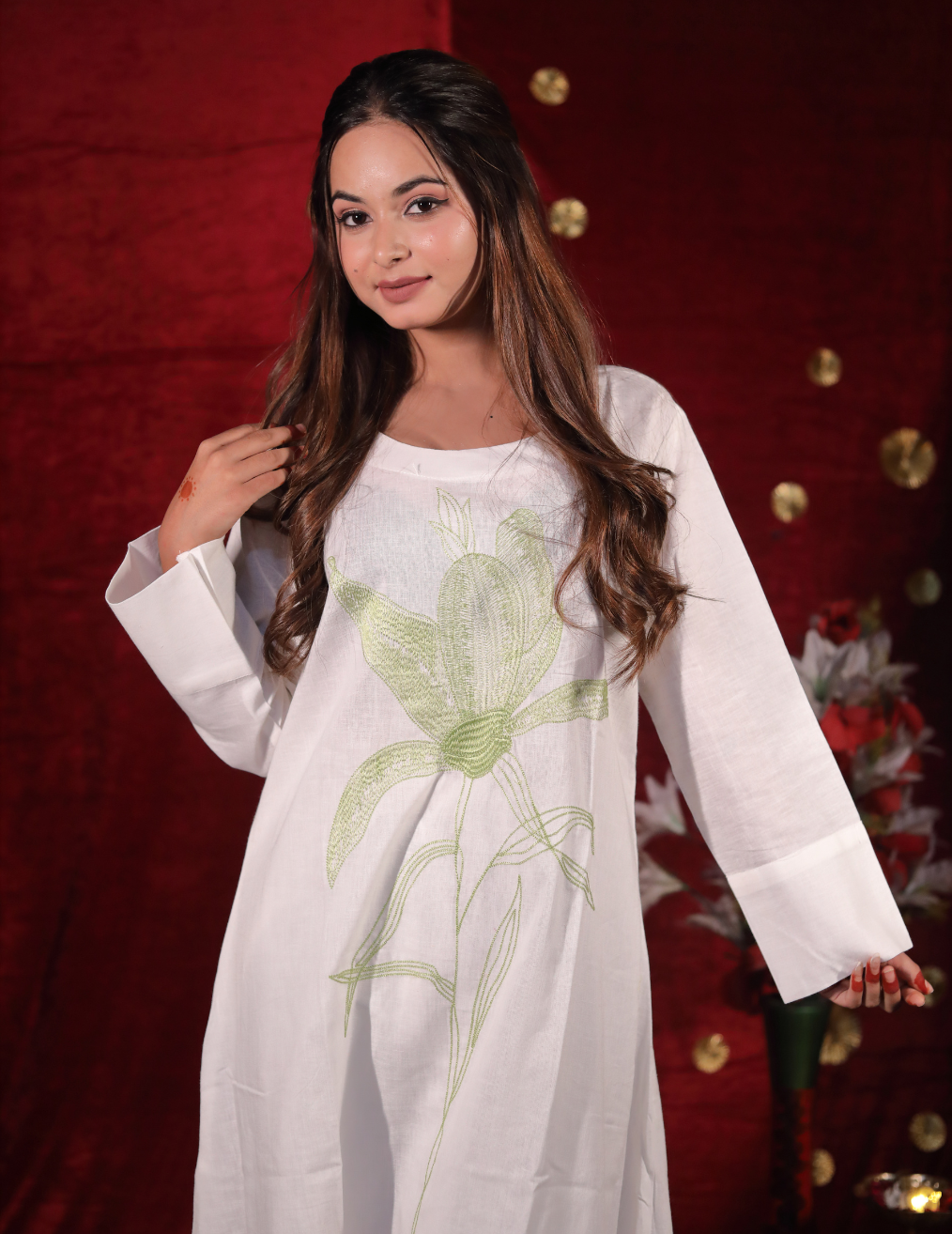 WHITE KURTI CO-ORD SET