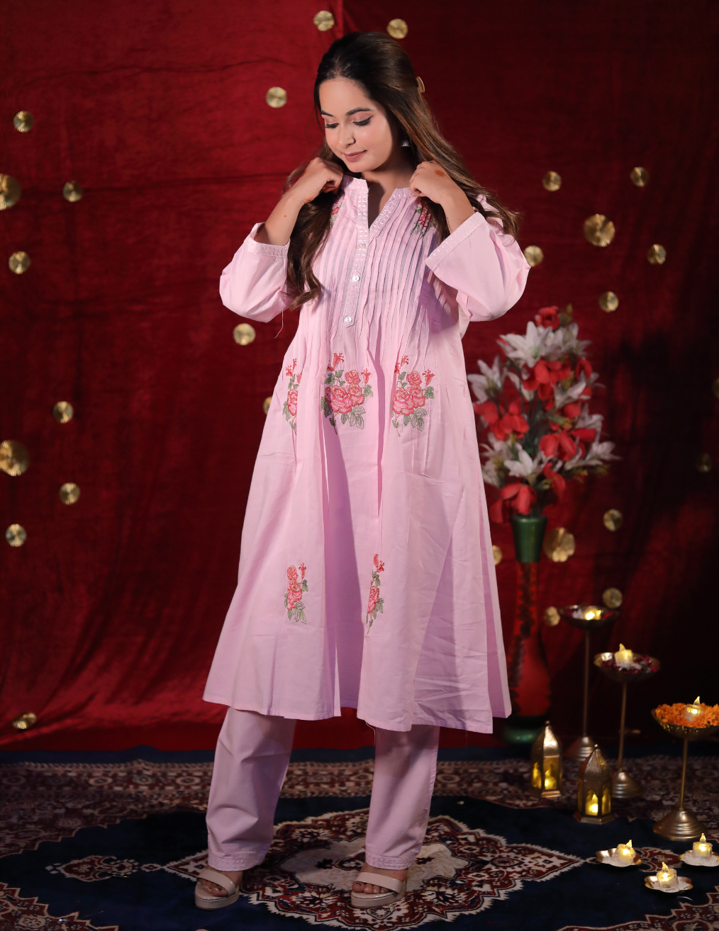 PINK KURTI CO-ORD SET