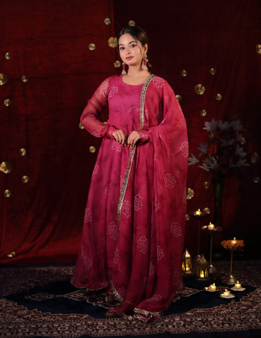 LAABH Wine georgette Umbrella cut suit.