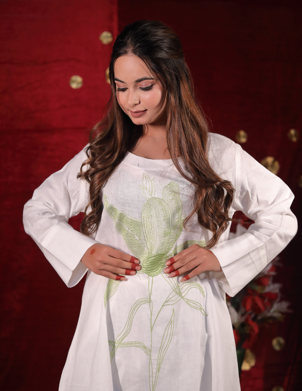 WHITE KURTI CO-ORD SET