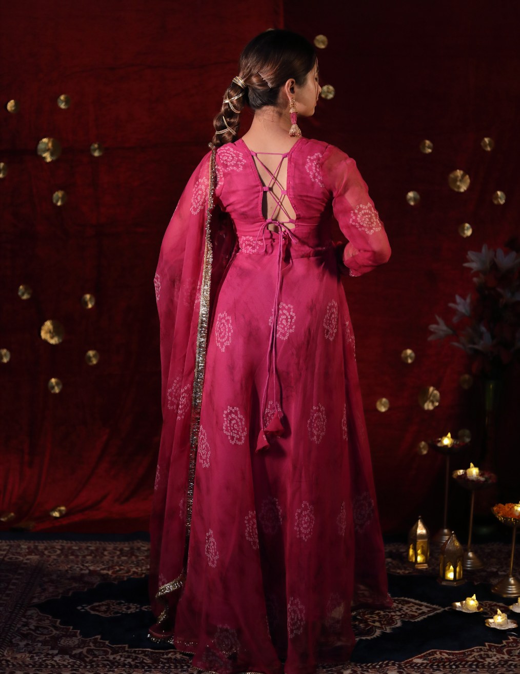 LAABH Wine georgette Umbrella cut suit.