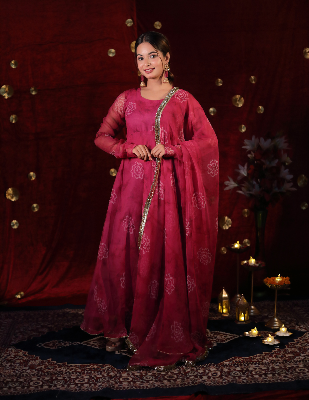 LAABH Wine georgette Umbrella cut suit.